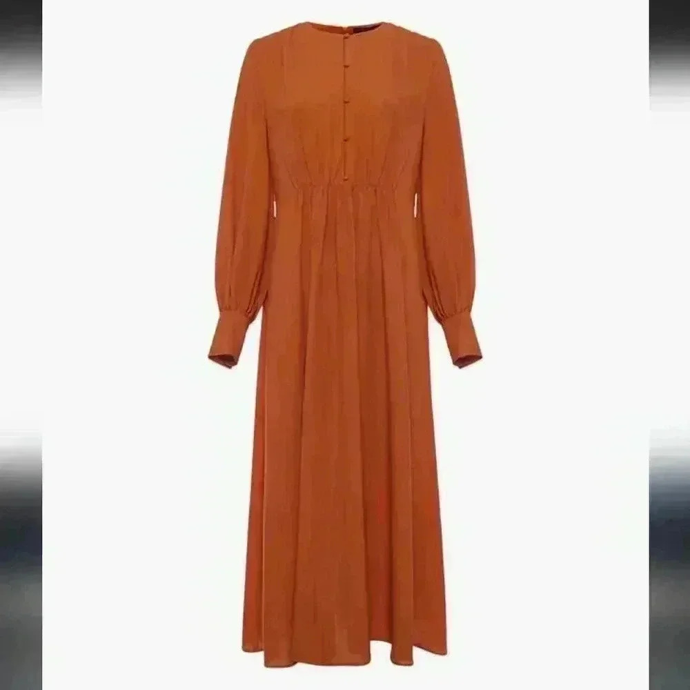 French Connection Esse Crepe midi dress orange dress us SZ 6